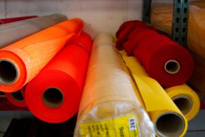 Heavy-duty vinyl rolls in manufacturing facility